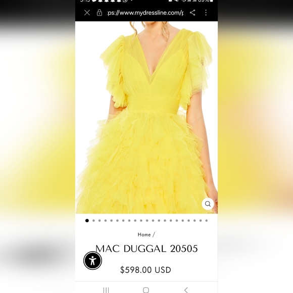 Mac Duggal Dresses & Skirts - Mac Duggal Yellow Tulle Dress